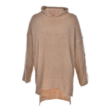 Casual Loose Long Batwing Sleeve Sweater Women Hooded Pullovers Irregular Sweaters Knitted Streetwear 2Color EF8