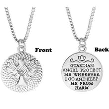 s GUARDIAN ANGEL PROTECT ME Double-faced Guardian Angel Pendant Necklace collar chain Gold Silver Colors EF8