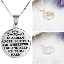 s GUARDIAN ANGEL PROTECT ME Double-faced Guardian Angel Pendant Necklace collar chain Gold Silver Colors EF8