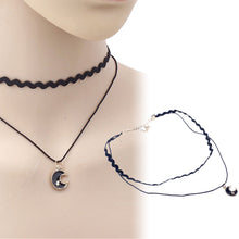 Retro Vintage Moon Velvet Charm Elegant Pendant Choker Collar Women Necklace Women Jewelry EF8