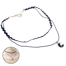 Retro Vintage Moon Velvet Charm Elegant Pendant Choker Collar Women Necklace Women Jewelry EF8