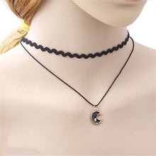 Retro Vintage Moon Velvet Charm Elegant Pendant Choker Collar Women Necklace Women Jewelry EF8