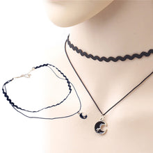 Retro Vintage Moon Velvet Charm Elegant Pendant Choker Collar Women Necklace Women Jewelry EF8