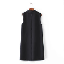 Fashion office lady Elegant jackets Vests For Women Sleeveless black Long Outerwear Casual colete feminino coats EF8