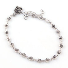 Anklets For Women Silver Bead Chain Anklet Bracelet Accessories Heart Floral Foot Jewelry EF8