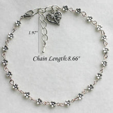 Anklets For Women Silver Bead Chain Anklet Bracelet Accessories Heart Floral Foot Jewelry EF8