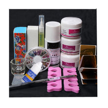 Fashion Basic DIY Set Acryic Powder Nail Art Decorations Kit Brush Cuticle Revitalizer Polish Nail Tools Nail Set EF8