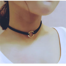 Black Velvet Choker Necklace Gothic Punk H made Retro Collar Jewelry EF8