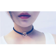 Black Velvet Choker Necklace Gothic Punk H made Retro Collar Jewelry EF8
