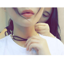 Black Velvet Choker Necklace Gothic Punk H made Retro Collar Jewelry EF8