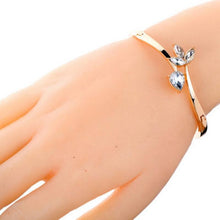 Bracelets Bangles Lady Rose Gold ramping Inlay bunga titisan hujan kristal rantai gelang Bangle EF8