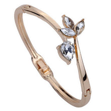 Bracelets Bangles Lady Rose Gold ramping Inlay bunga titisan hujan kristal rantai gelang Bangle EF8