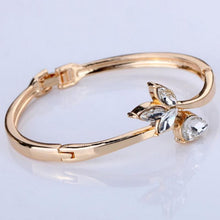Bracelets Bangles Lady Rose Gold ramping Inlay bunga titisan hujan kristal rantai gelang Bangle EF8