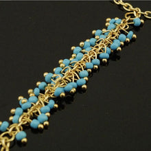 Chain Bracelet Drop Turquoise Beads Slave Finger Ring Punk Gold Plated Women Metal H  Harness Chain EF8