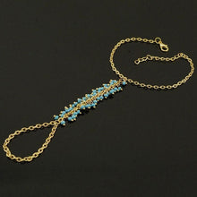 Chain Bracelet Drop Turquoise Beads Slave Finger Ring Punk Gold Plated Women Metal H  Harness Chain EF8