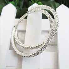 Crystal Rhinestone Exaggerated Luxury Big Circle Earrings Ear Ring EF8