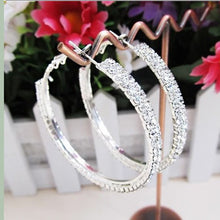 Crystal Rhinestone Exaggerated Luxury Big Circle Earrings Ear Ring EF8