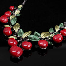 Cute Cherry Statement Necklace With Earrings Maxi Necklace For Women Best Gift S EF8