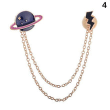 Cute Egg Cat Moon Rabbit Chain Brooch Badge Pin Jewelry Gift Women Girl Accessories S  Collar brooch EF8