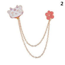 Cute Egg Cat Moon Rabbit Chain Brooch Badge Pin Jewelry Gift Women Girl Accessories S  Collar brooch EF8