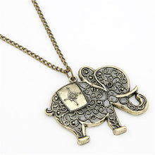 Cute Vintage Retro Charms Hollow Out Elephant Metal Necklace Pendants Women Jewelry Gift EF8