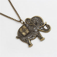 Cute Vintage Retro Charms Hollow Out Elephant Metal Necklace Pendants Women Jewelry Gift EF8