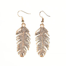 Dangle Earrings Jewlery Silver Gold Colors Women Fine Bohemian elegant Alloy Feather Pendant Earrings EF8