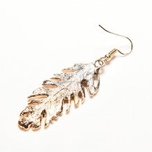 Dangle Earrings Jewlery Silver Gold Colors Women Fine Bohemian elegant Alloy Feather Pendant Earrings EF8