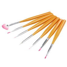 Fashion Design 7pc /1 Lot Painting Dotting Pens Nail Brushes Women Nails Art Tools Manicure Pen Plastic EF8