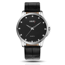 Fashion Dress LRhinestone Men Business Sport Leather Waterproof Quartz Wrist Watch EF8