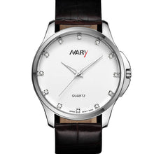 Fashion Dress LRhinestone Men Business Sport Leather Waterproof Quartz Wrist Watch EF8