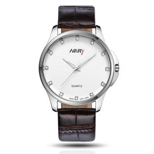 Fashion Dress LRhinestone Men Business Sport Leather Waterproof Quartz Wrist Watch EF8