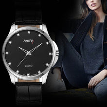 Fashion Dress LRhinestone Men Business Sport Leather Waterproof Quartz Wrist Watch EF8
