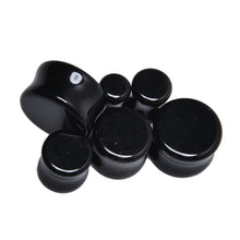 Ear Piercing Jewelry Black 6 Sizes Faux Agate Ear Exp er Plugs Stretcher Gauge Tunnels EF8