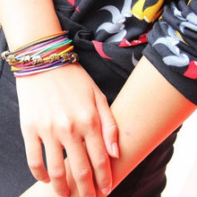 Elephants Jewelry Bracelet Multilayer C y Color Rope Chain Leather Bracelets For Women EF8