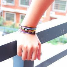 Elephants Jewelry Bracelet Multilayer C y Color Rope Chain Leather Bracelets For Women EF8