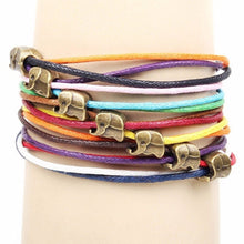 Elephants Jewelry Bracelet Multilayer C y Color Rope Chain Leather Bracelets For Women EF8