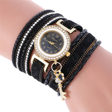 Fashion Women's Ladies Dress Watches Key Braided Rhinestone Quartz Wrist Watches Lady Dress Watches Relogio Femininos EF8