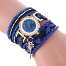 Fashion Women's Ladies Dress Watches Key Braided Rhinestone Quartz Wrist Watches Lady Dress Watches Relogio Femininos EF8