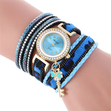 Fashion Women's Ladies Dress Watches Key Braided Rhinestone Quartz Wrist Watches Lady Dress Watches Relogio Femininos EF8