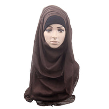 Fashion Islamic Turban Head Wear Band Neck ChCover Bonnet Muslim Short Hijab Shawls Arab Women Scarf EF8
