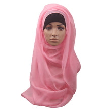 Fashion Islamic Turban Head Wear Band Neck ChCover Bonnet Muslim Short Hijab Shawls Arab Women Scarf EF8
