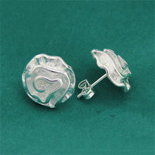 Jewelry Earring Women Cute Rose Stud Earrings Gifts For Lady Jewelry Silver Color EF8