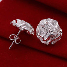 Jewelry Earring Women Cute Rose Stud Earrings Gifts For Lady Jewelry Silver Color EF8
