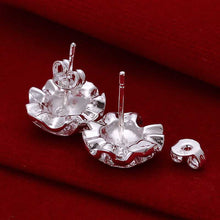 Jewelry Earring Women Cute Rose Stud Earrings Gifts For Lady Jewelry Silver Color EF8