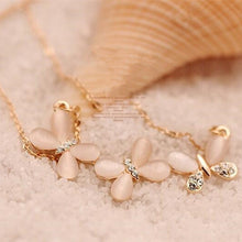 Jewelry Opal Crystal Butterfly for Brief Paragraph Clavicle Short Chain Necklace   pendants for women EF8