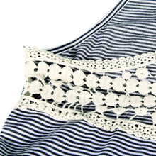 Lace Crochet Back Striped Vest Casual Plus Size Sleeveless Tank Top Shirt blusa S-XL Design Women Sexy Tank Tops EF8