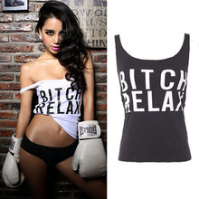 Ladies Best Bitch Letter Print Sleeveless T-Shirt Shirt Tank Women Tops Singlet Cami Vest EF8