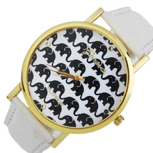 Fashion Ladies Women Quartz Boat Elephant Leather Wrist Watch EF8