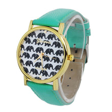 Fashion Ladies Women Quartz Boat Elephant Leather Wrist Watch EF8